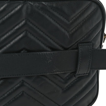 Gucci Calfskin Matelasse Mens GG Marmont Belt Bag 80 32 Black 10 of 10