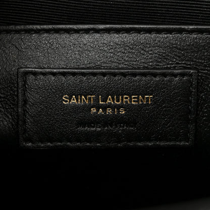 Saint Laurent Grain De Poudre Textured Mixed Matelasse Triquilt Medium Monogram Satchel Black 6 of 11