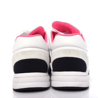 Chanel Calfskin Fabric Sneakers 38 White Silver Fluo Pink 7 of 10