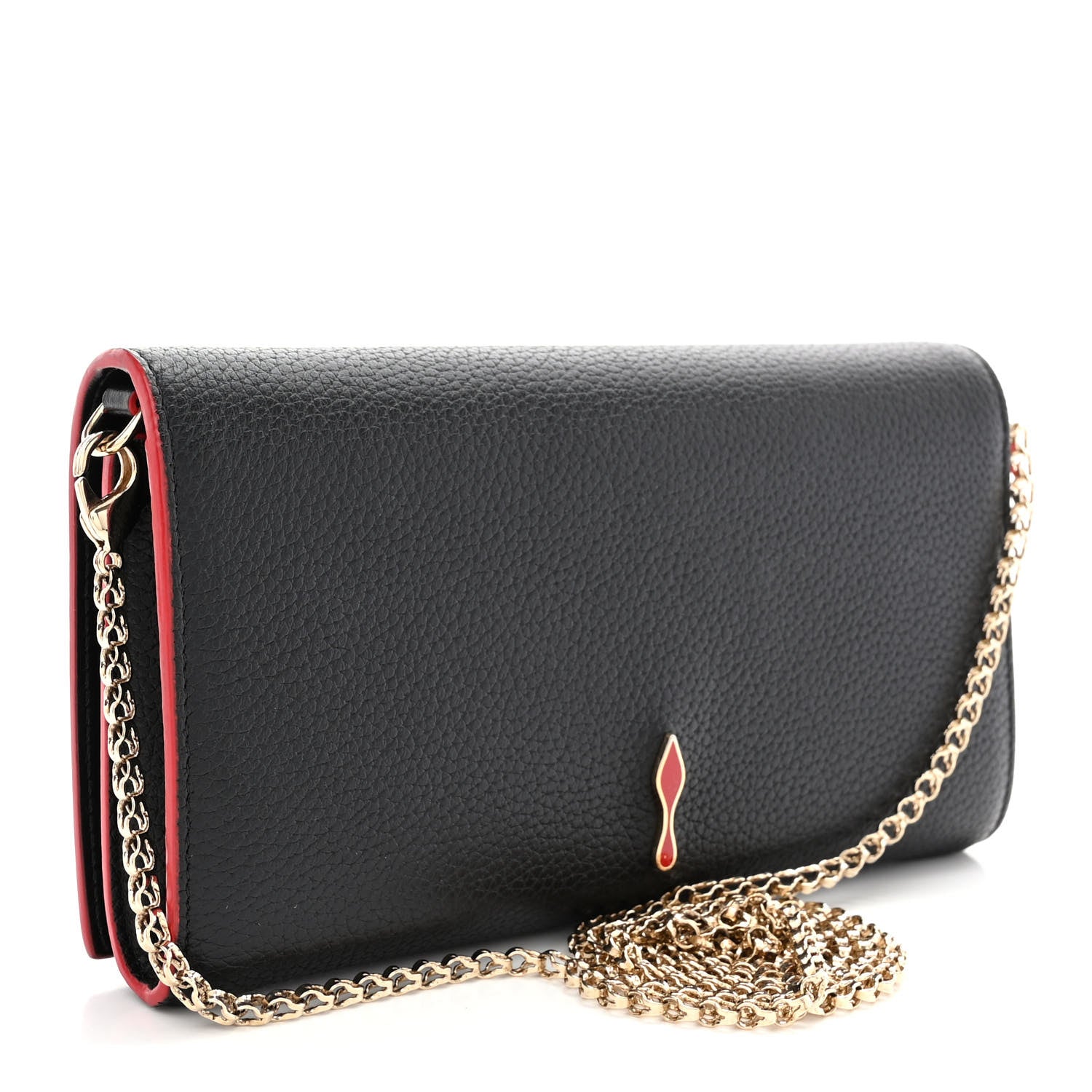 Christian Louboutin Calfskin Boudoir Chain Wallet Black 1459064