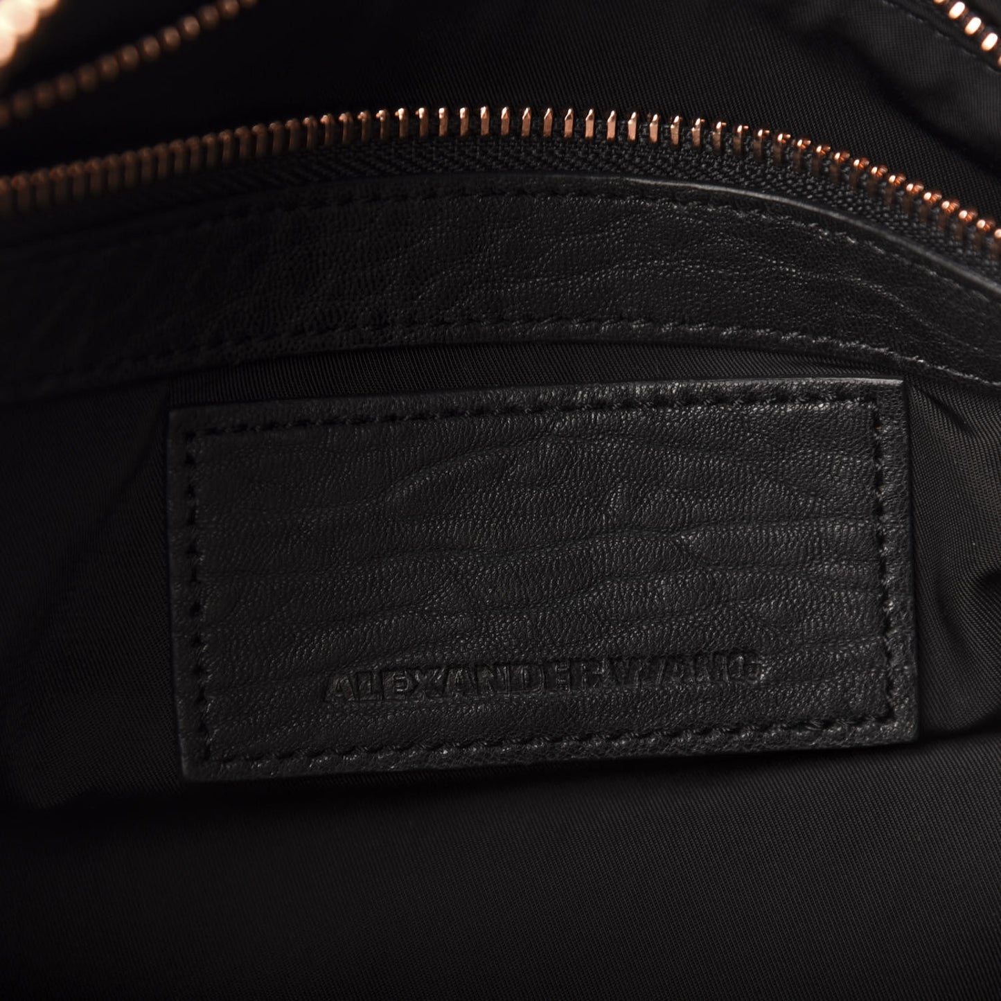 Pebbled Lambskin Rocco Black Rose Gold Hardware