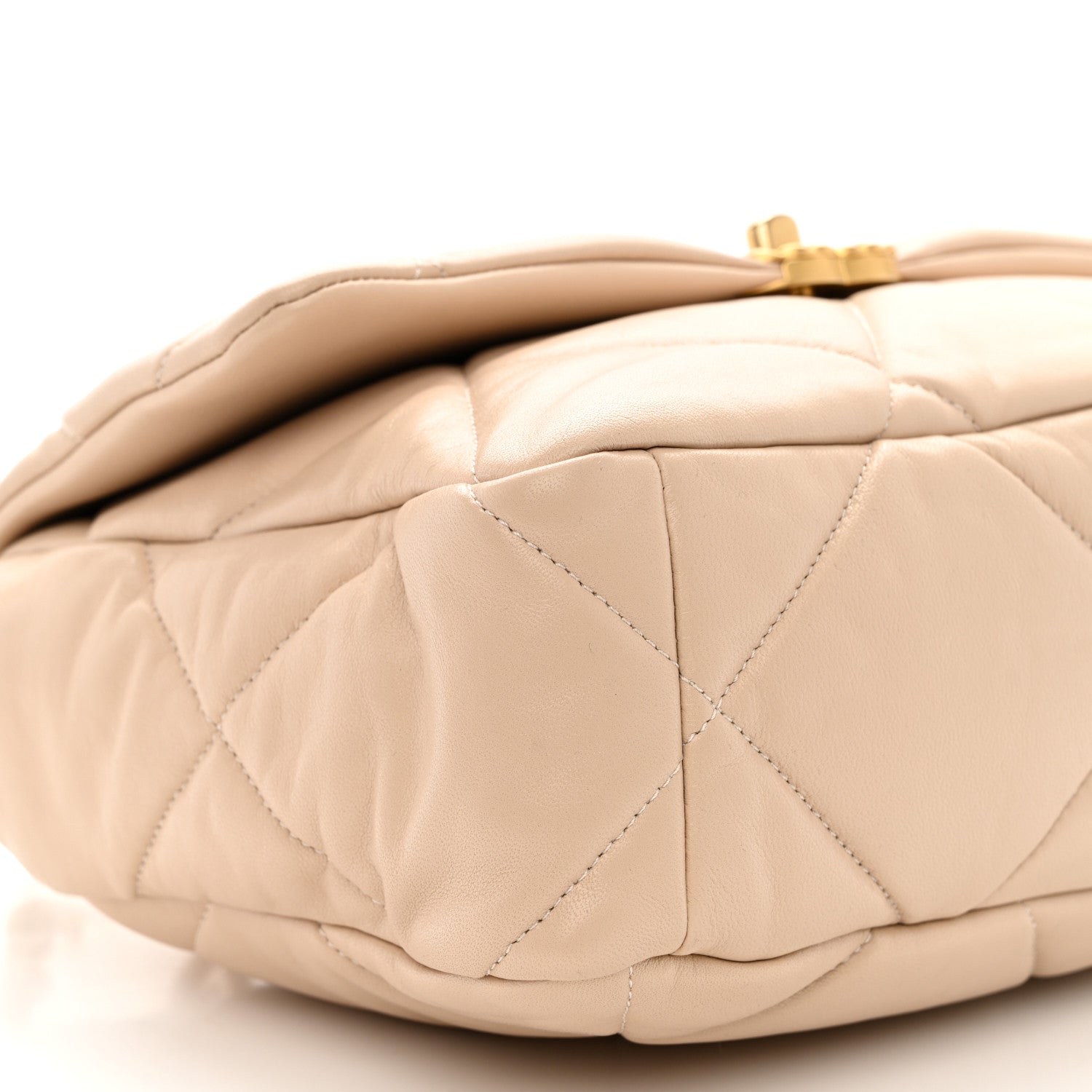 Chanel Lambskin Quilted Large Chanel 19 Flap Beige 9 of 11