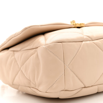 Chanel Lambskin Quilted Large Chanel 19 Flap Beige 9 of 11