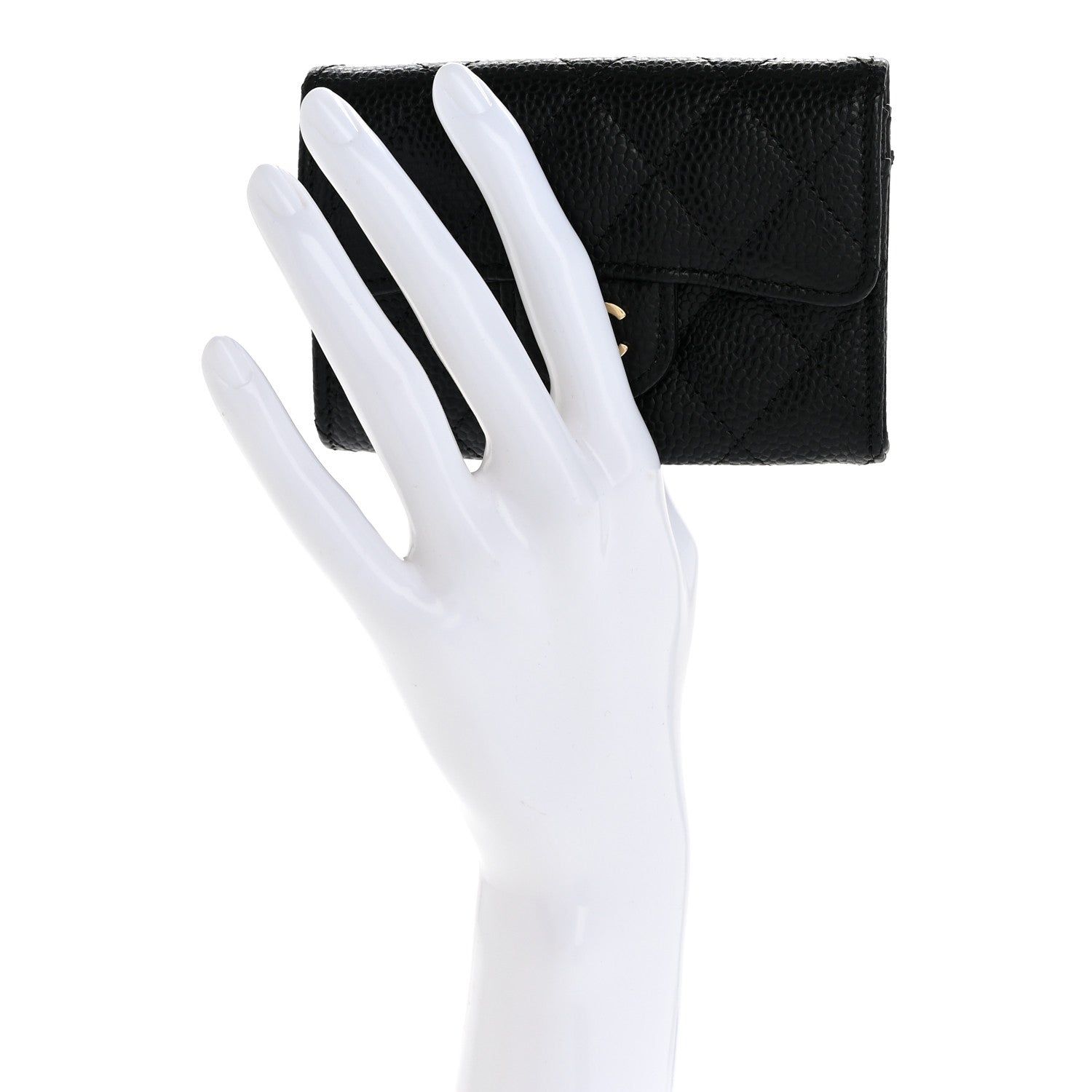 Chanel Caviar Quilted Flap Card Holder Wallet Black 2 of 8