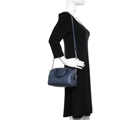 Louis Vuitton Metallic Empreinte Monogram Giant Speedy Bandouliere 20 Navy Nacre 2 of 9