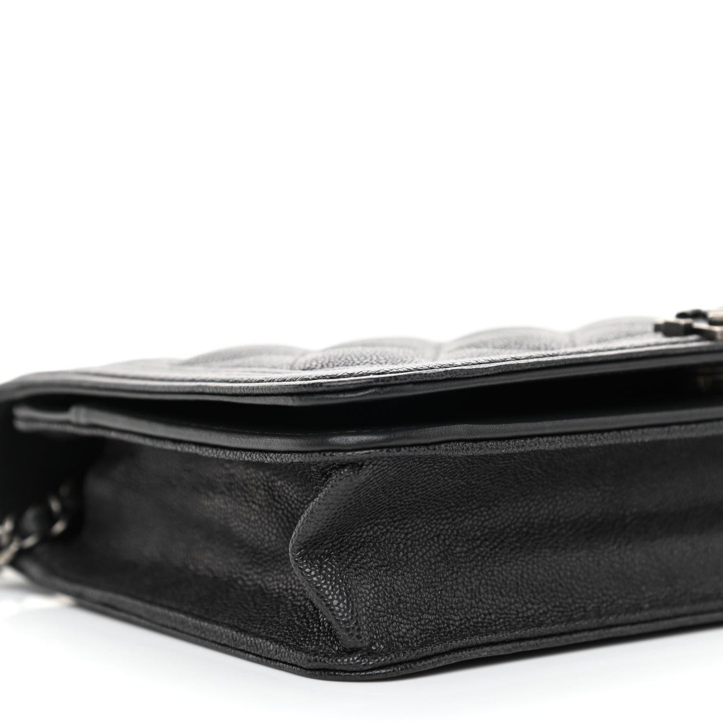Caviar Quilted Boy Wallet On Chain WOC Charcoal
