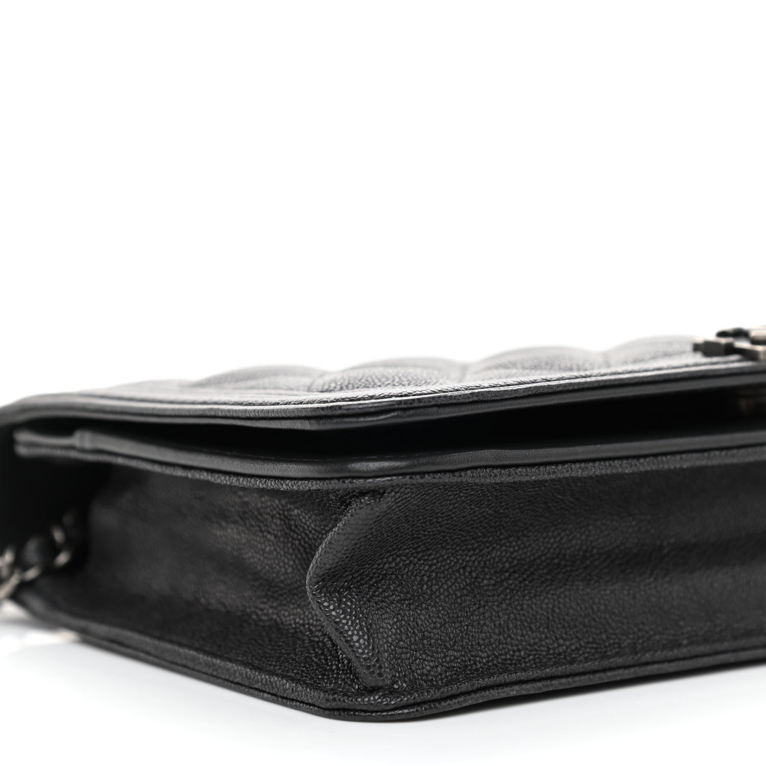 Chanel Caviar Quilted Boy Wallet On Chain WOC Charcoal 9 of 10