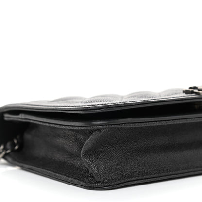 Chanel Caviar Quilted Boy Wallet On Chain WOC Charcoal 9 of 10