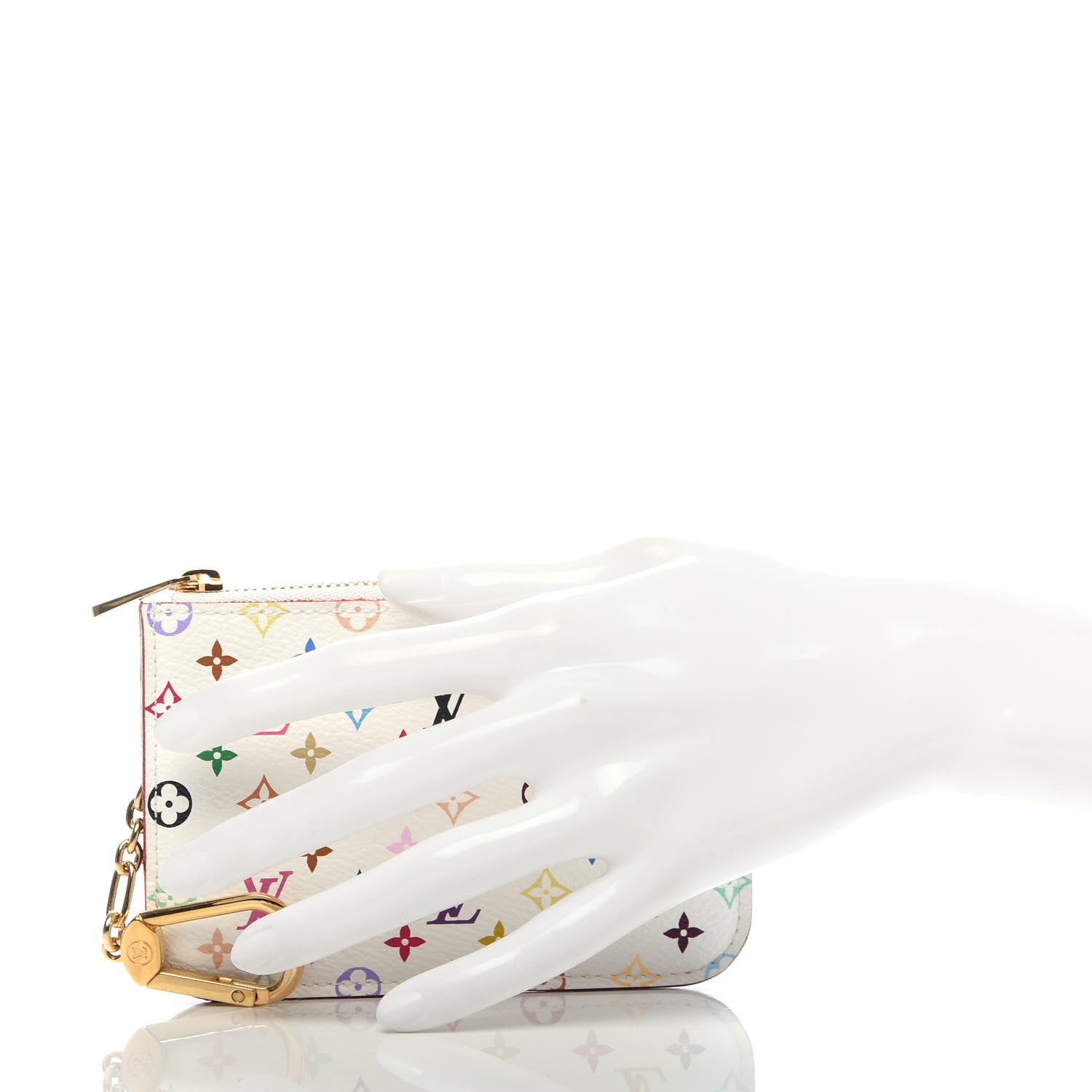Louis Vuitton Monogram Multicolor Key Pouch White Anie 2 of 6