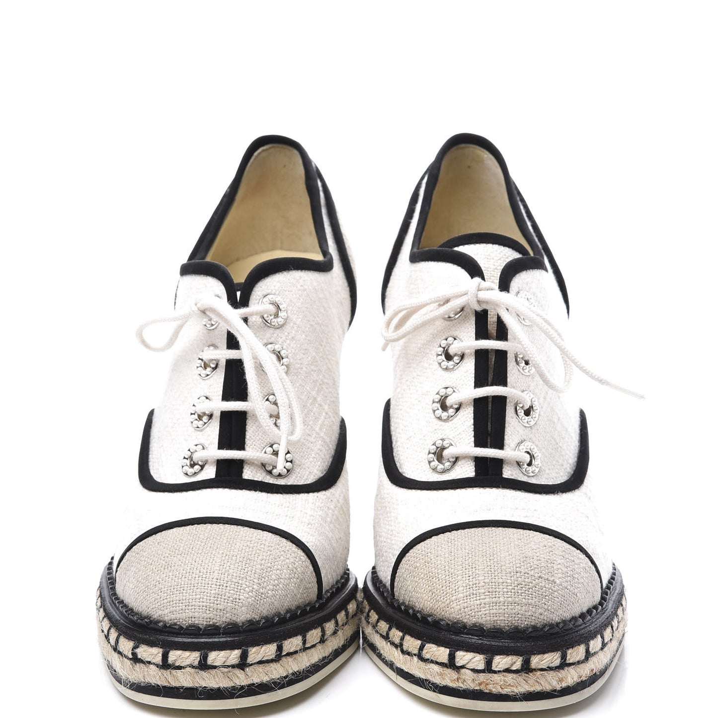Raffia Lace Up Wedge Espadrilles 37 Beige