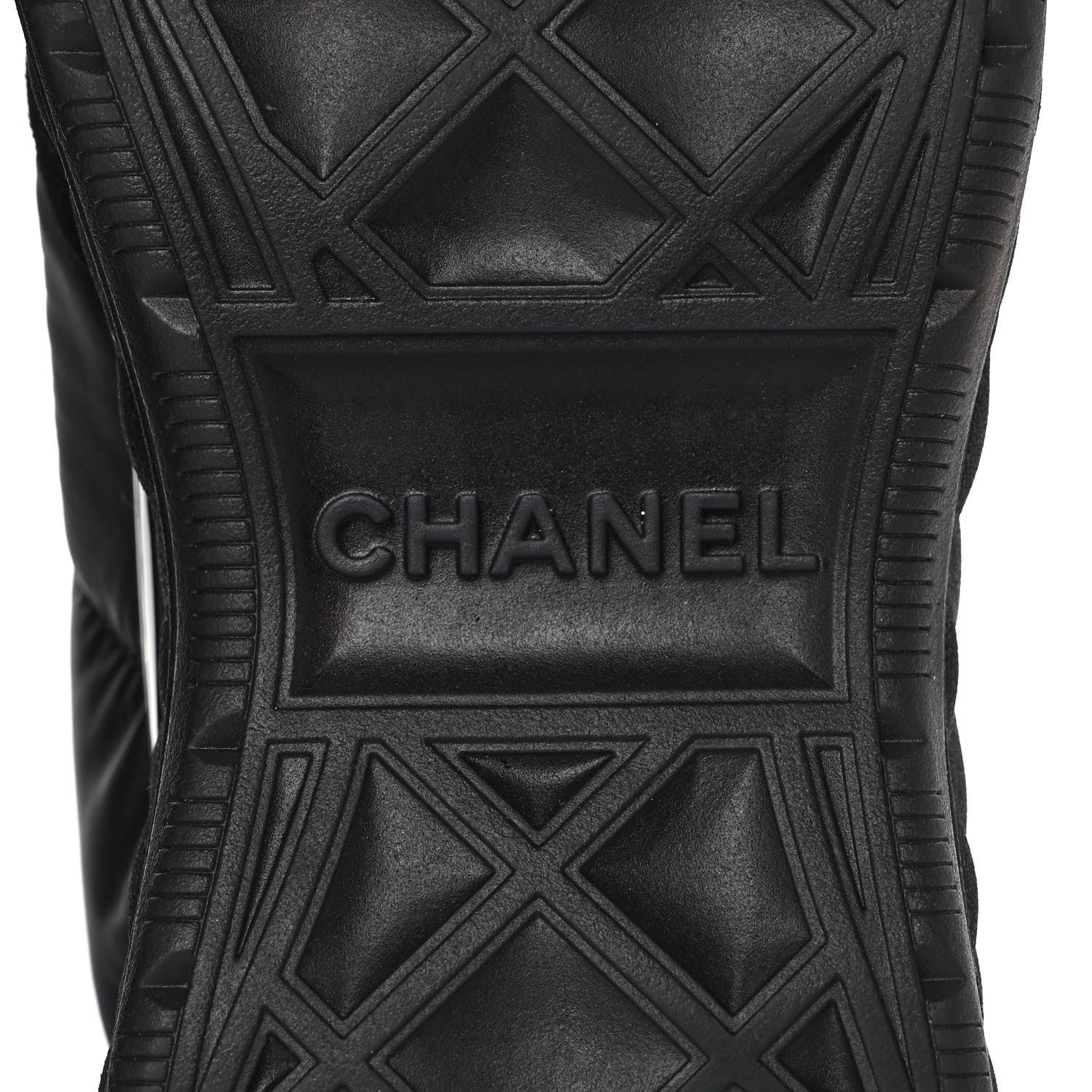 Chanel Nylon Suede Calfskin CC Sneakers 36 Black 6 of 9