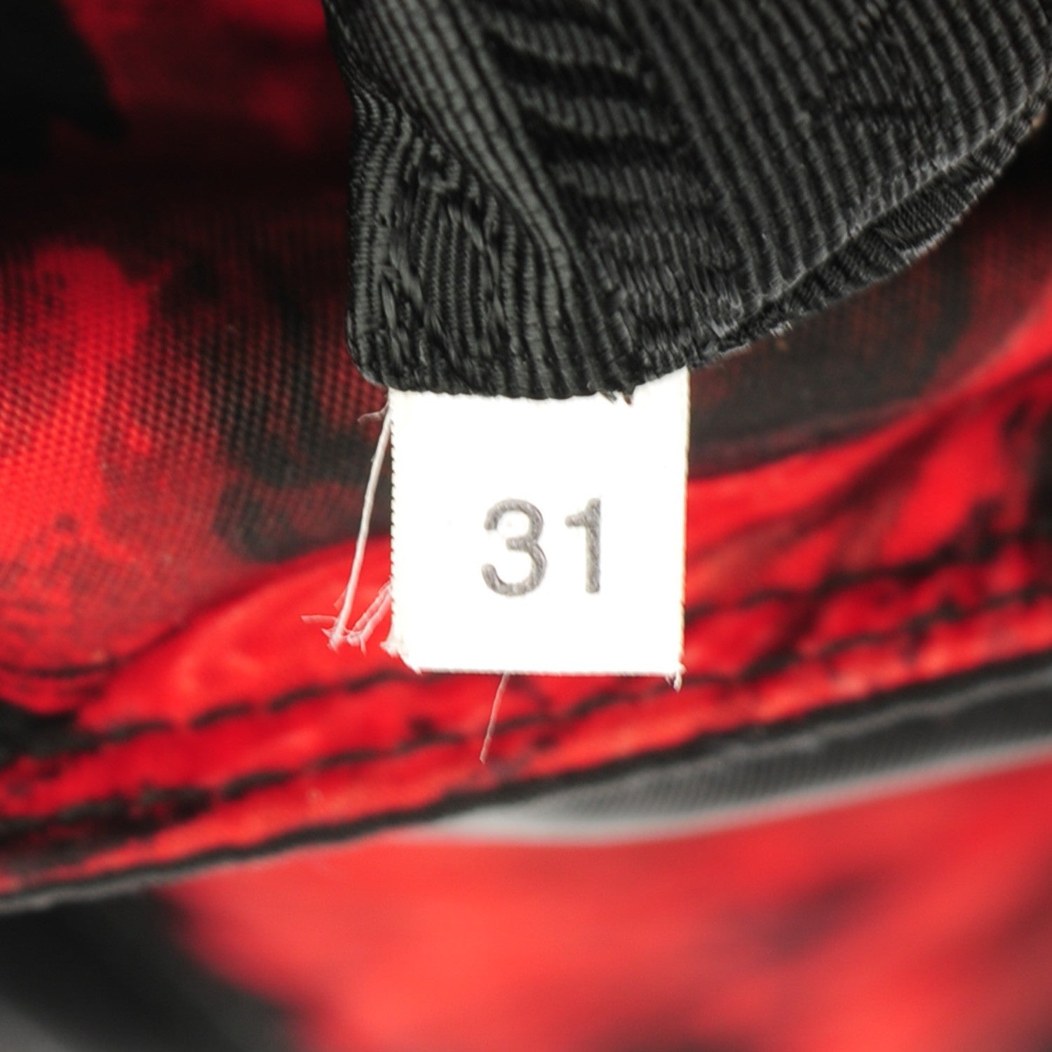 Prada Tessuto Nylon Rose Shop Shoulder Bag Black Rosso 7 of 8