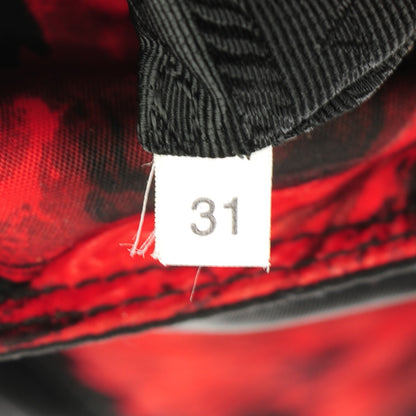 Prada Tessuto Nylon Rose Shop Shoulder Bag Black Rosso 7 of 8