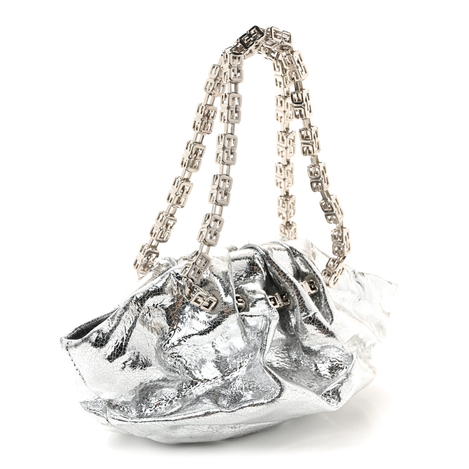 Givenchy Metallic Calfskin Kenny Mini Shoulder Bag Silver 3 of 10