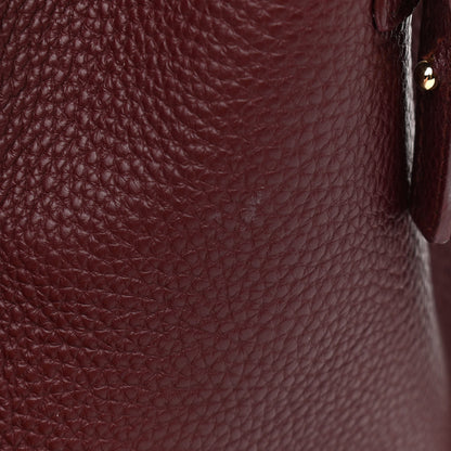 Salvatore Ferragamo Hammered Calfskin Double Handle Small Amy Tote Red 12 of 16