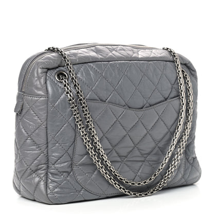 Chanel Aged Calfskin Quilted Large Reissue Camera Case Grey 3 of 10