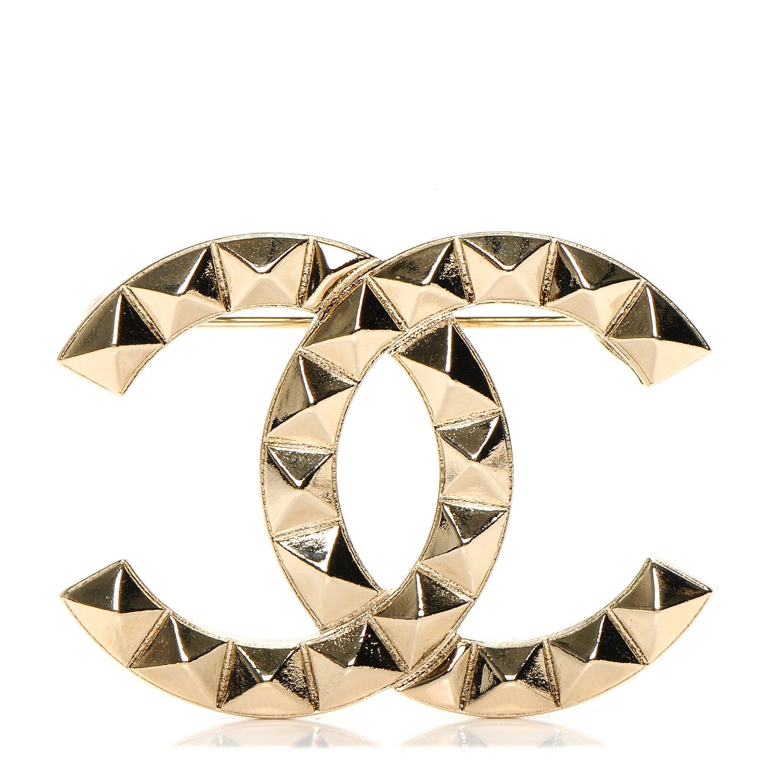 Chanel Studded CC Pin Brooch Gold 1 of 4