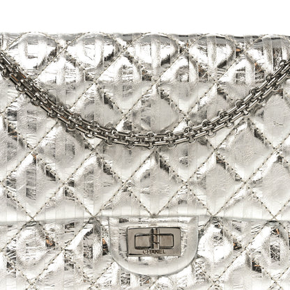 Chanel Metallic Calfskin Striped 2.55 Reissue 226 Silver 8 of 11