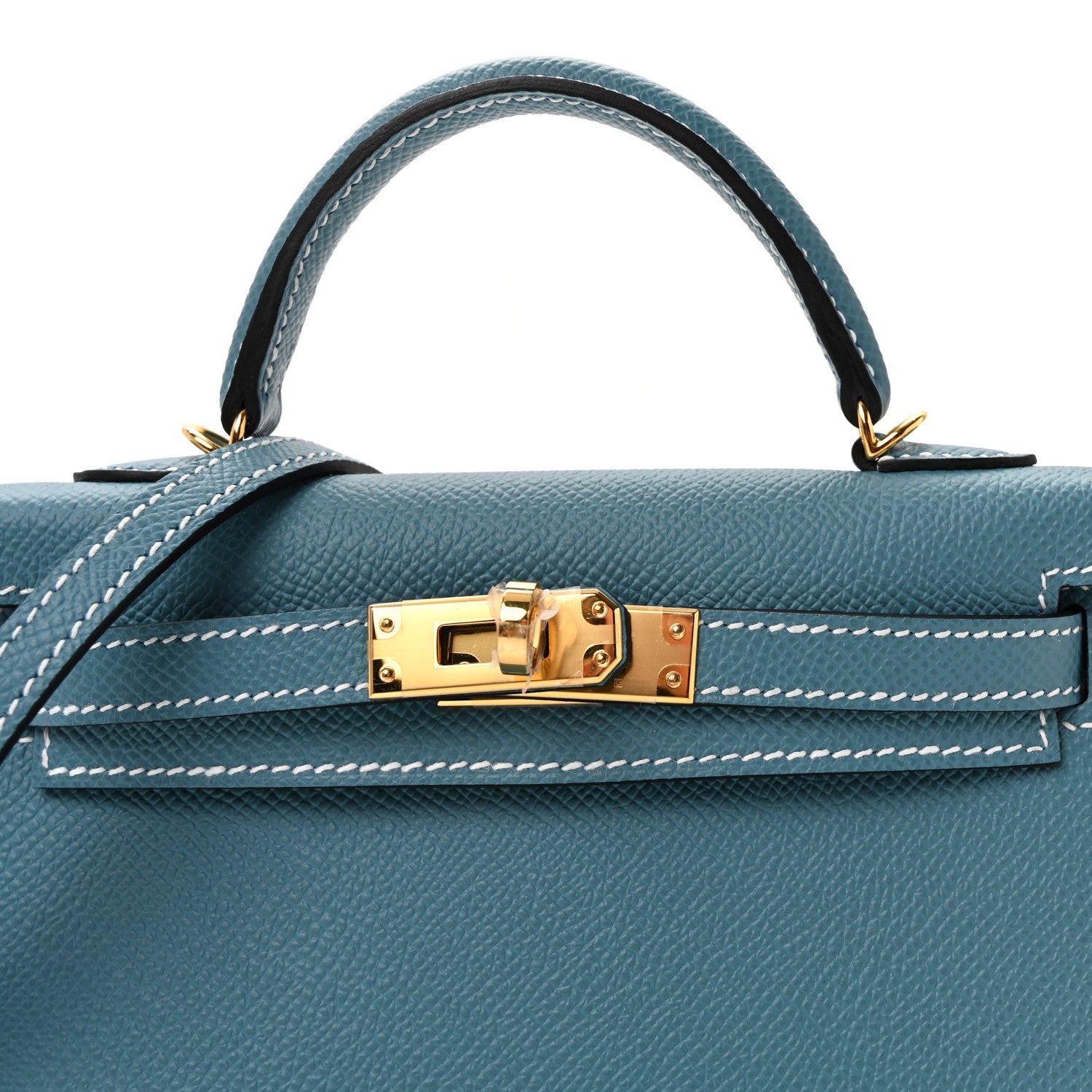 Hermes Epsom Mini Kelly Sellier 20 New Blue Jean 7 of 10