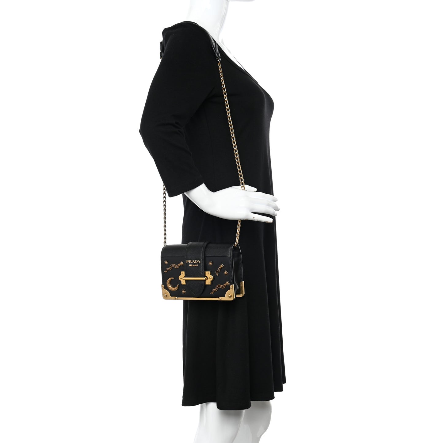 City Calf Saffiano Cahier Astrology Bag Black