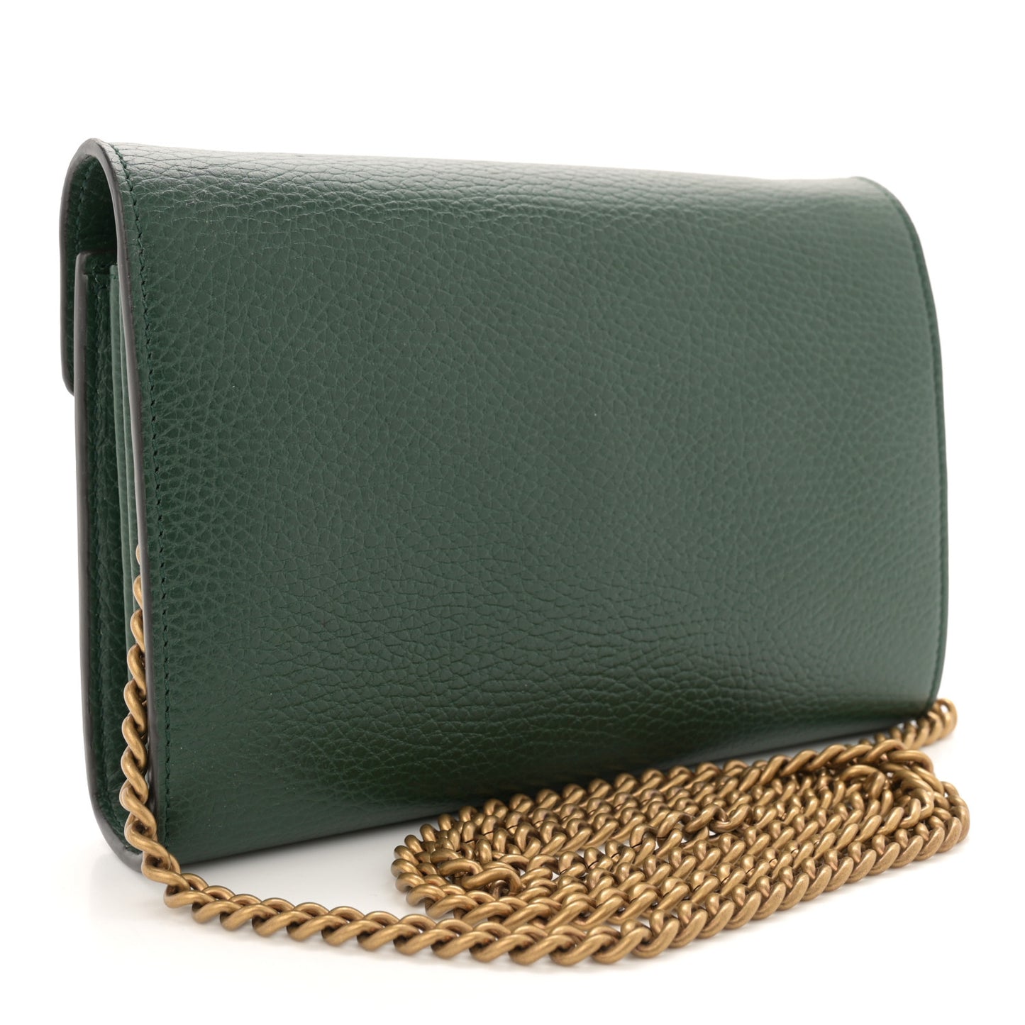 Calfskin Garden Dionysus Chain Wallet Emerald