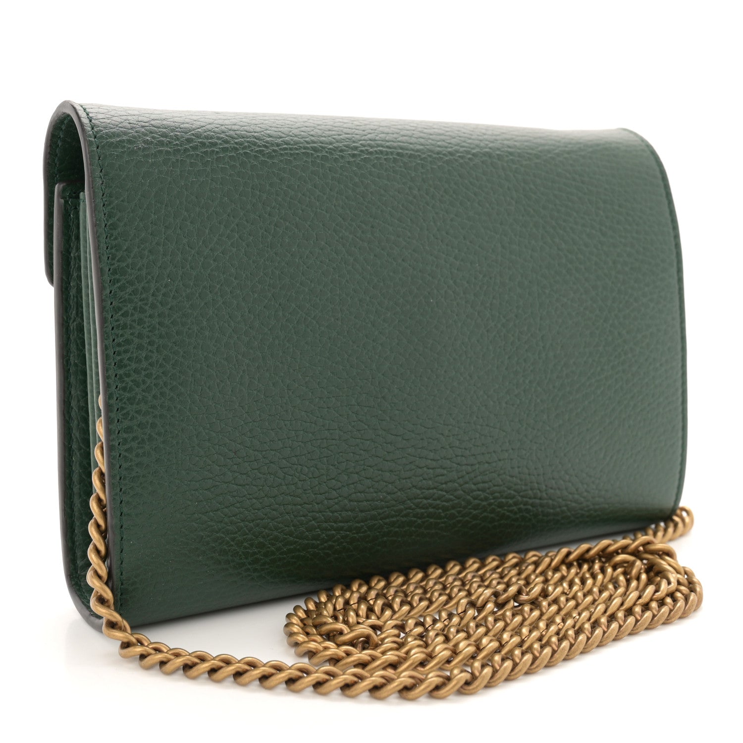 Gucci Calfskin Garden Dionysus Chain Wallet Emerald 3 of 12