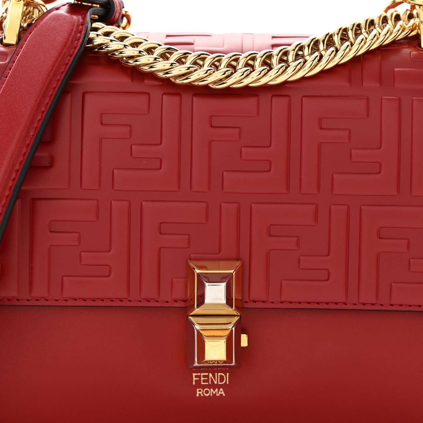 Vitello Liberty FF 1974 Embossed Small Kan I Shoulder Bag Fragola