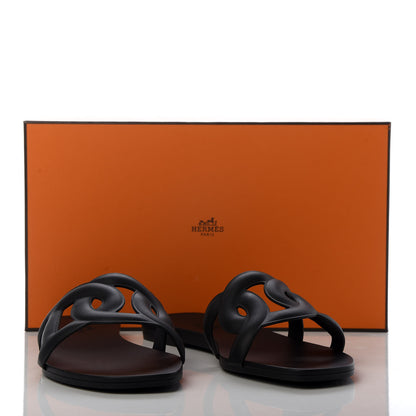 Hermes Rubber Aloha Sandals 37 Black 9 of 9