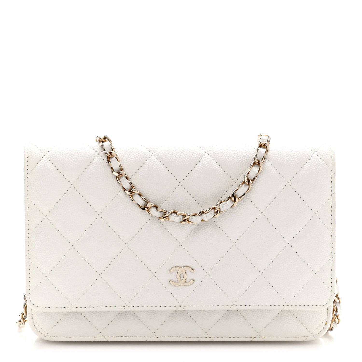 Chanel Caviar Quilted Wallet On Chain WOC White 1 of 12