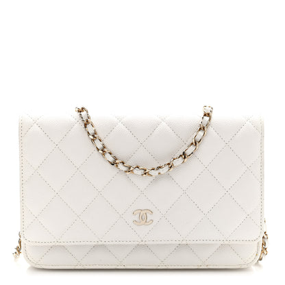 Chanel Caviar Quilted Wallet On Chain WOC White 1 of 12