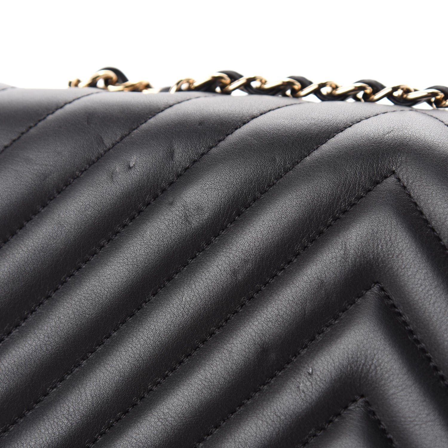 Chanel Calfskin Chevron Quilted Large Statement Flap Black 8 of 14