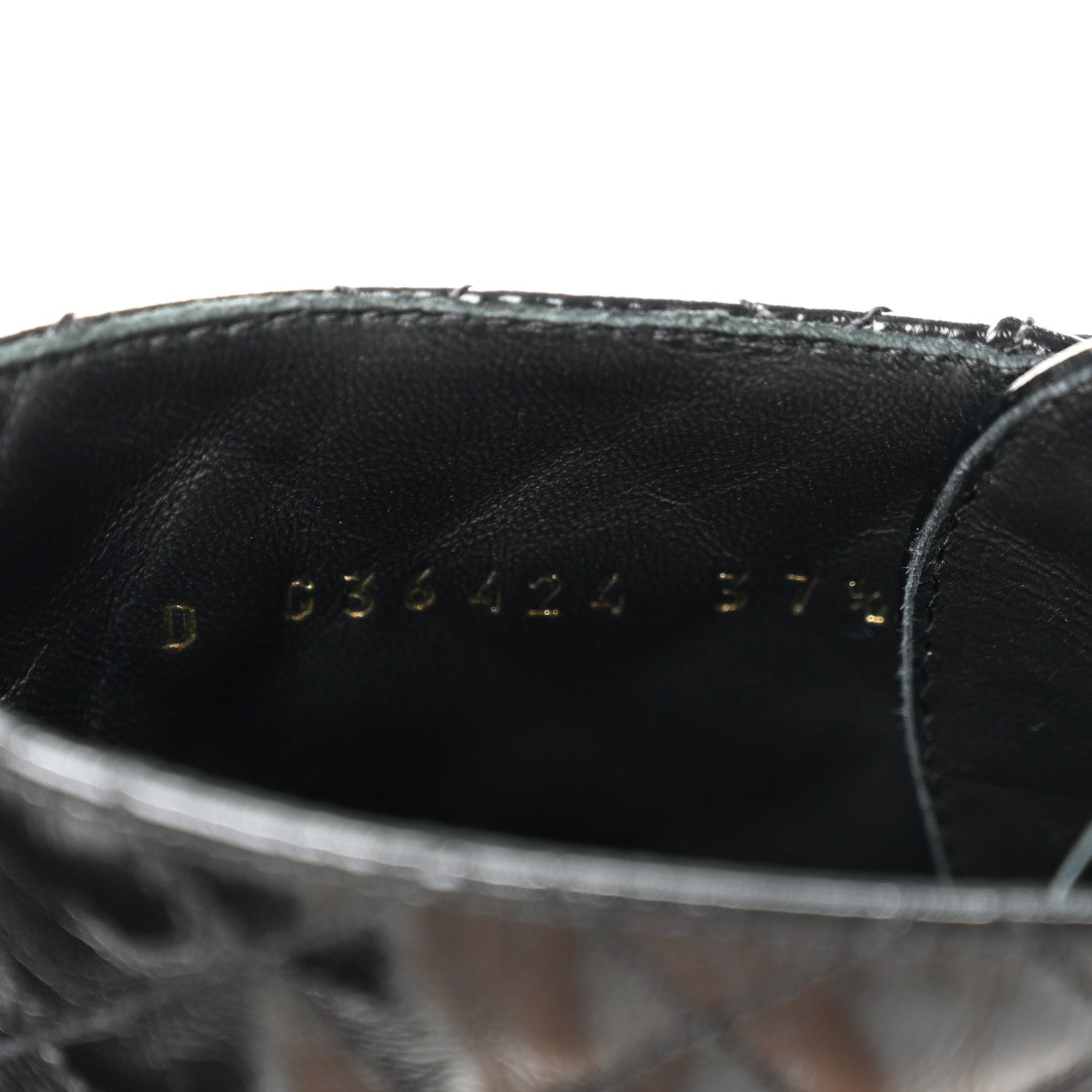 Chanel Shiny Calfskin Quilted Lace Up Combat Boots 37.5 Black