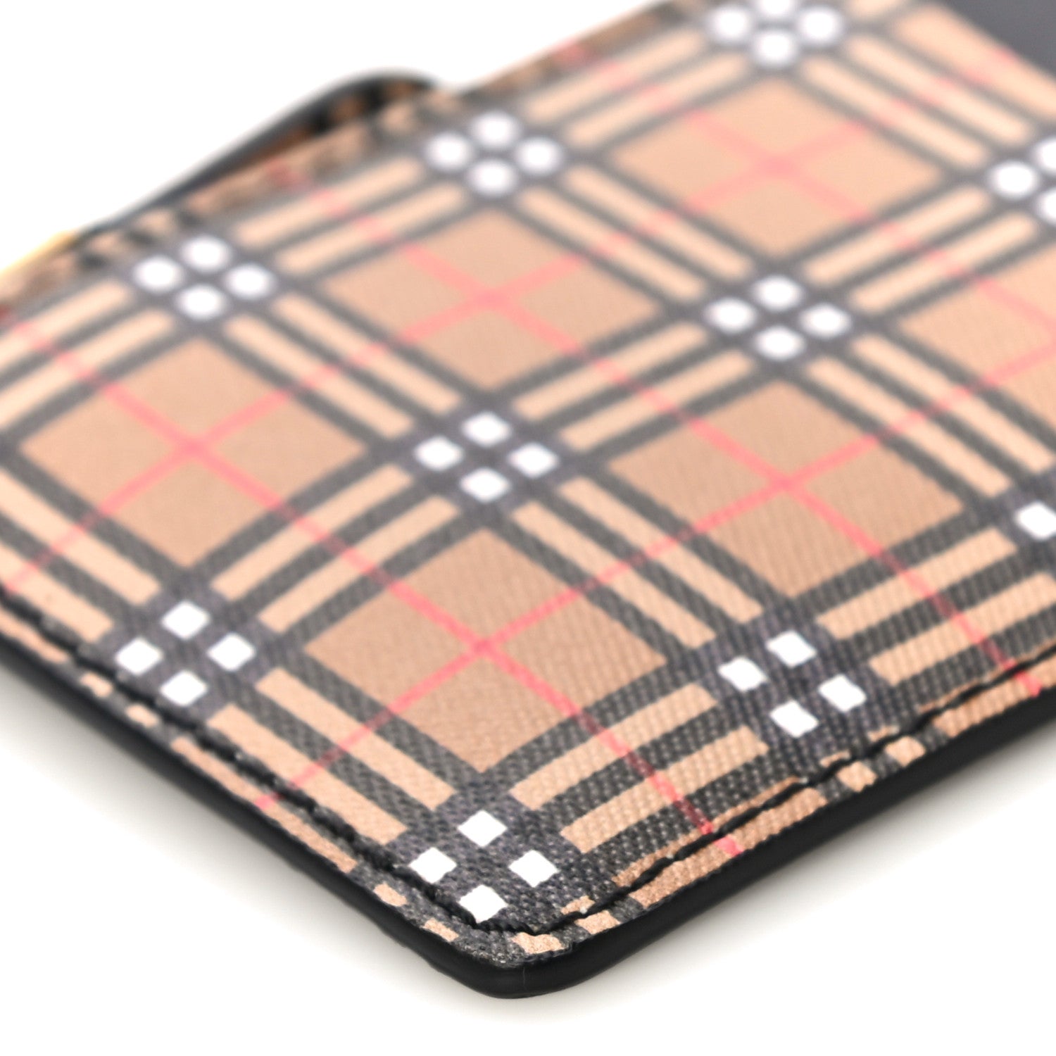 Burberry Mini Vintage Check Calfskin Somerset Coin Case Card Holder Antique Yellow 5 of 9