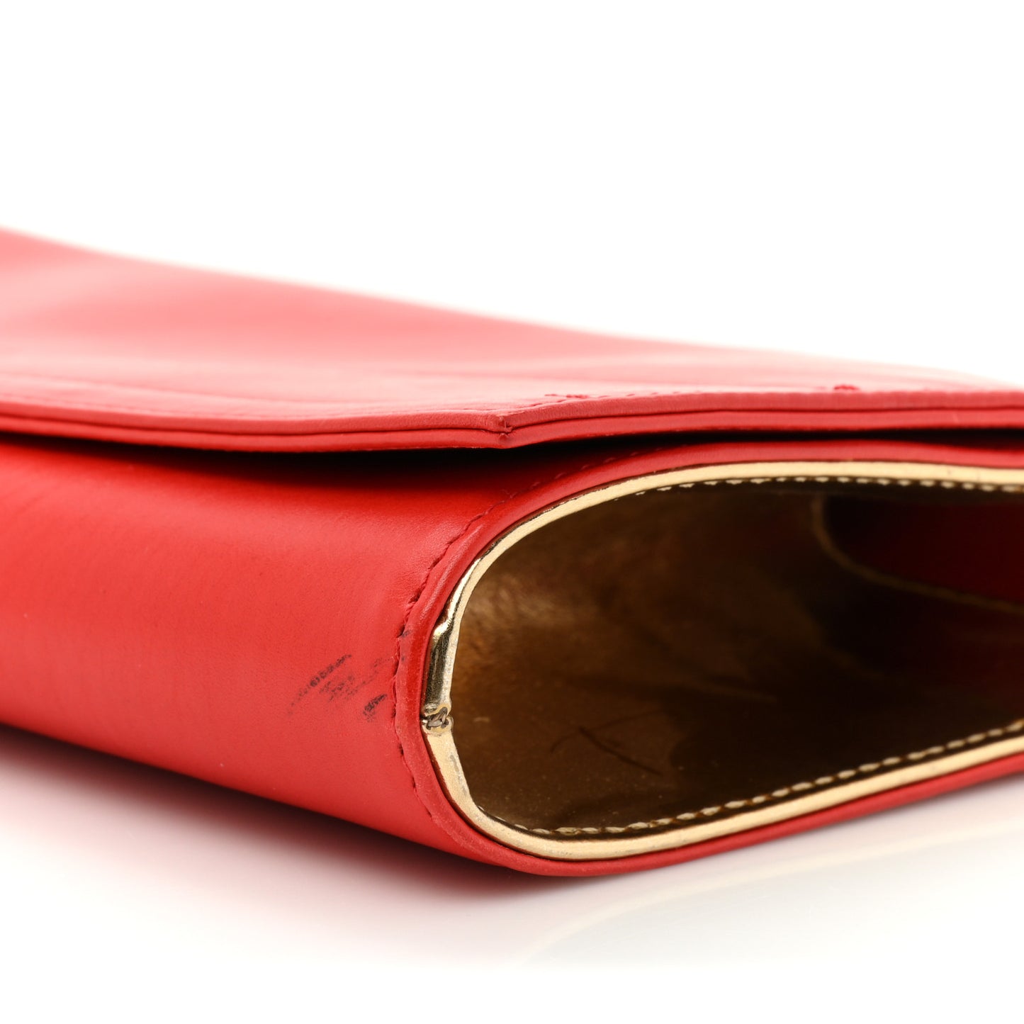 Calfskin Long Clutch With Me Blood Orange