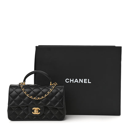 Chanel Lambskin Quilted Mini Top Handle Rectangular Flap Black 11 of 11