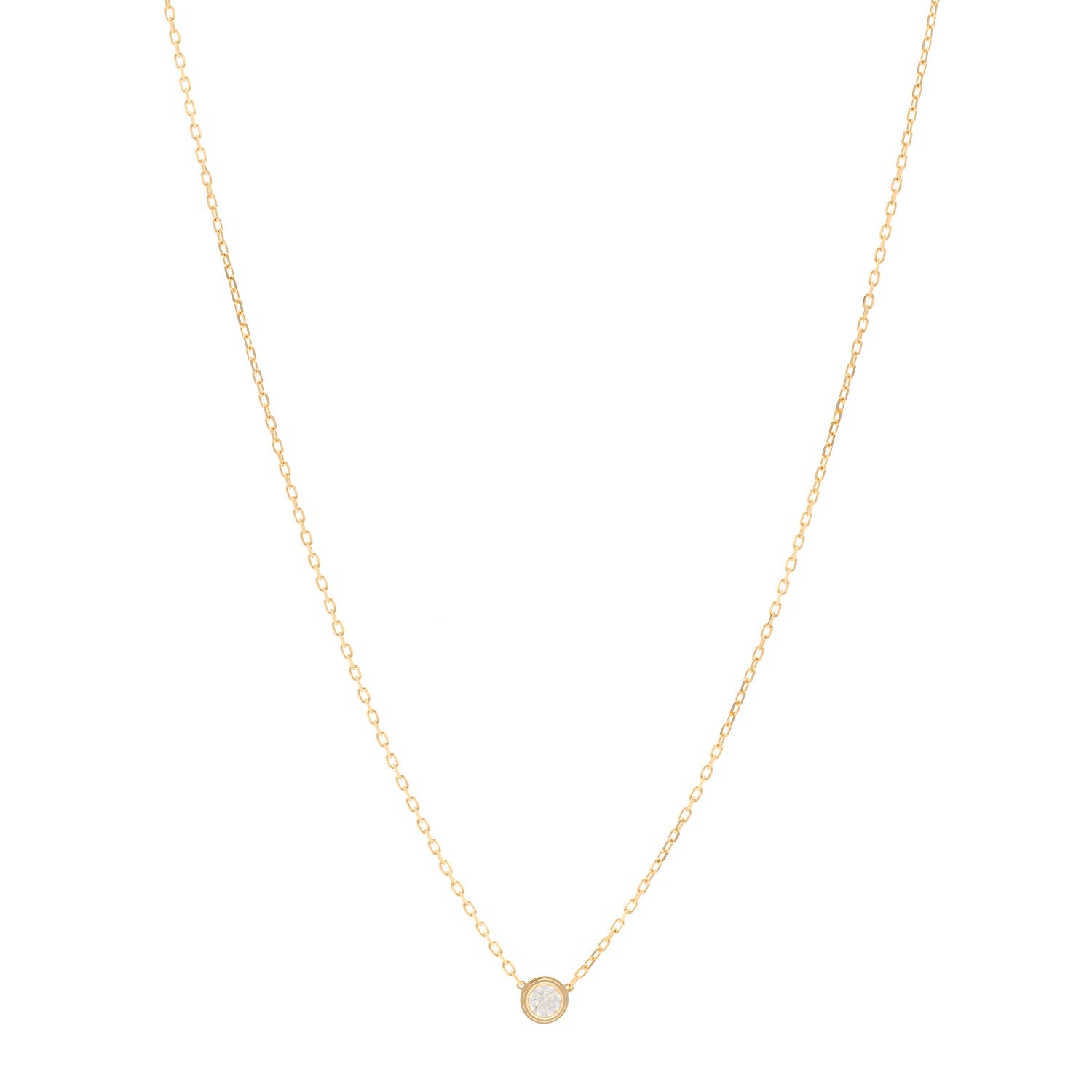 Cartier 18K Yellow Gold Diamond LM D'Amour Pendant Necklace 1 of 5