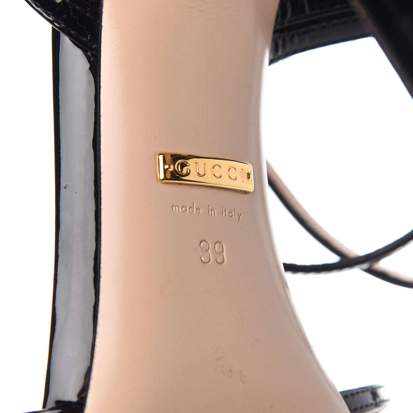 Patent Strappy Sandals 39 Black