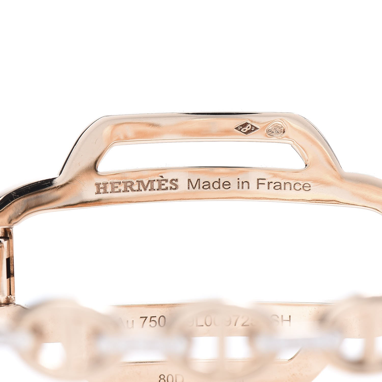 Hermes 18K Rose Gold Diamond PM Kelly Double Tour Bracelet SH 4 of 7