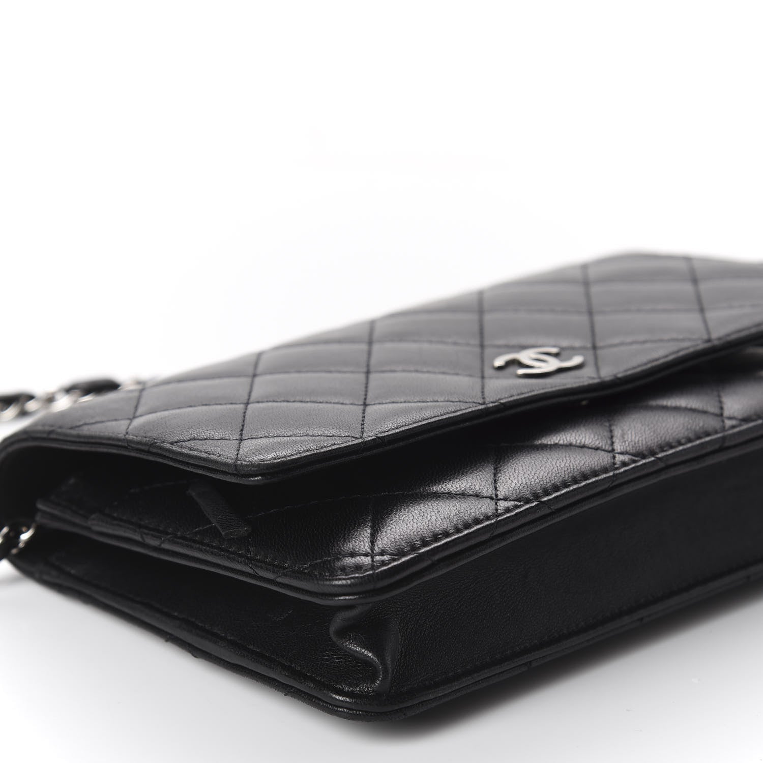 Chanel Lambskin Quilted Wallet On Chain WOC Black 5 of 11
