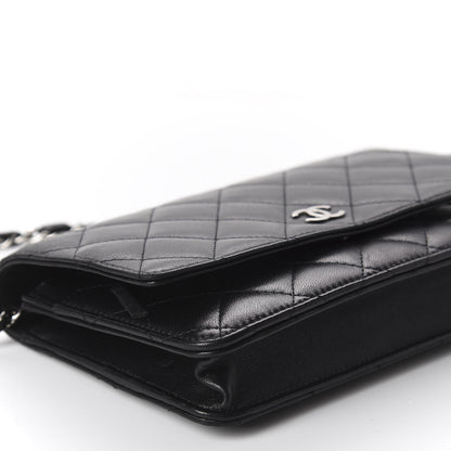 Chanel Lambskin Quilted Wallet On Chain WOC Black 5 of 11