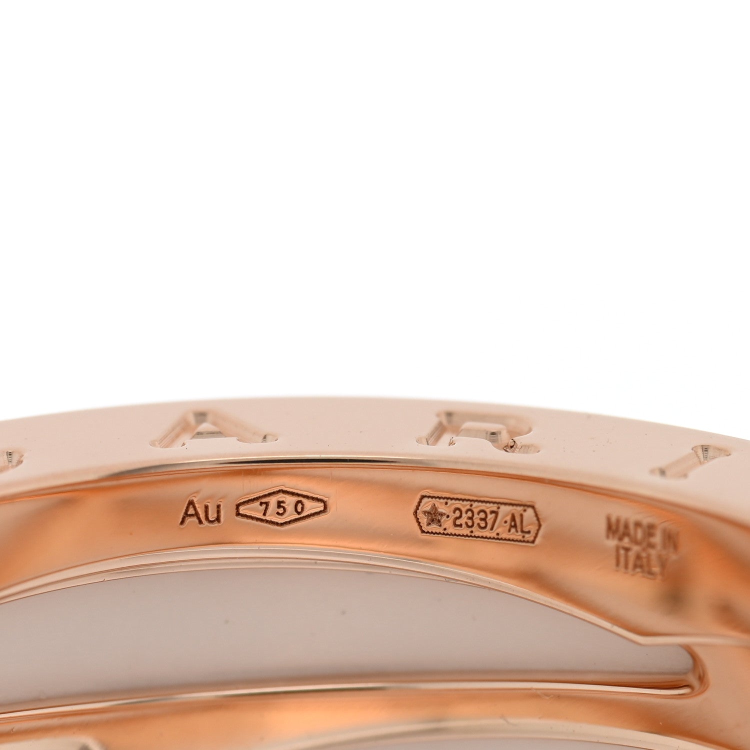 Bulgari 18K Rose Gold White Ceramic B.Zero1 Legend Four-Band Ring 58 8.25 4 of 5