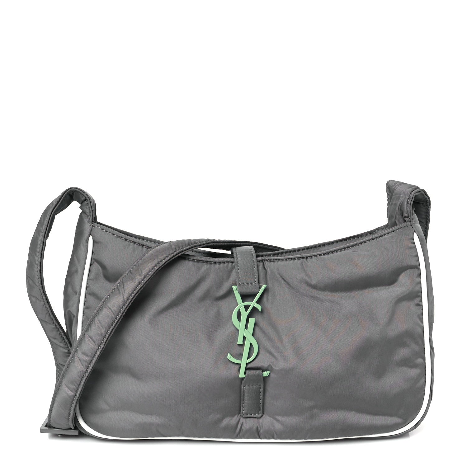 Saint Laurent Econyl Nylon Le 5 A 7 Hobo Grey 1 of 10