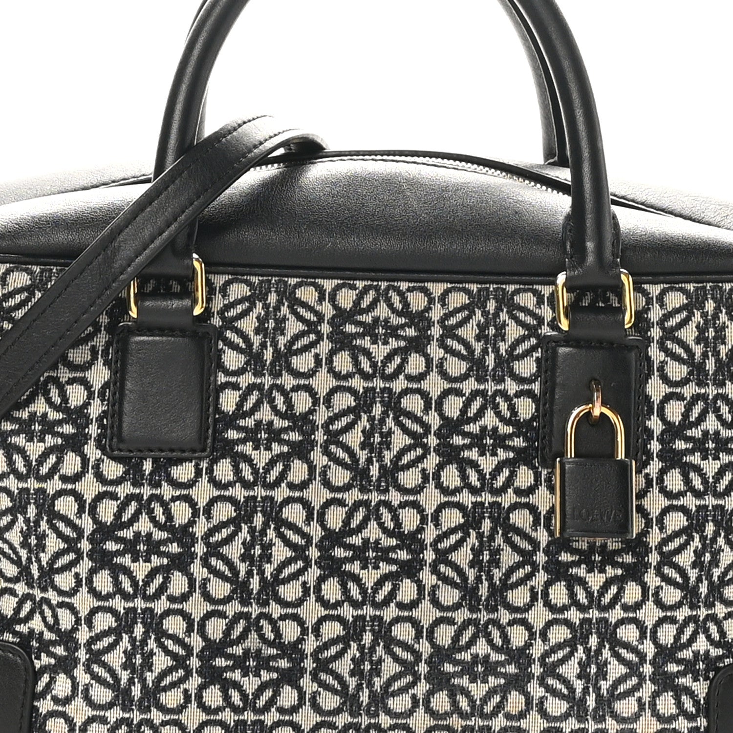 Loewe Jacquard Anagram Calfskin Amazona 28 Black Navy 7 of 10
