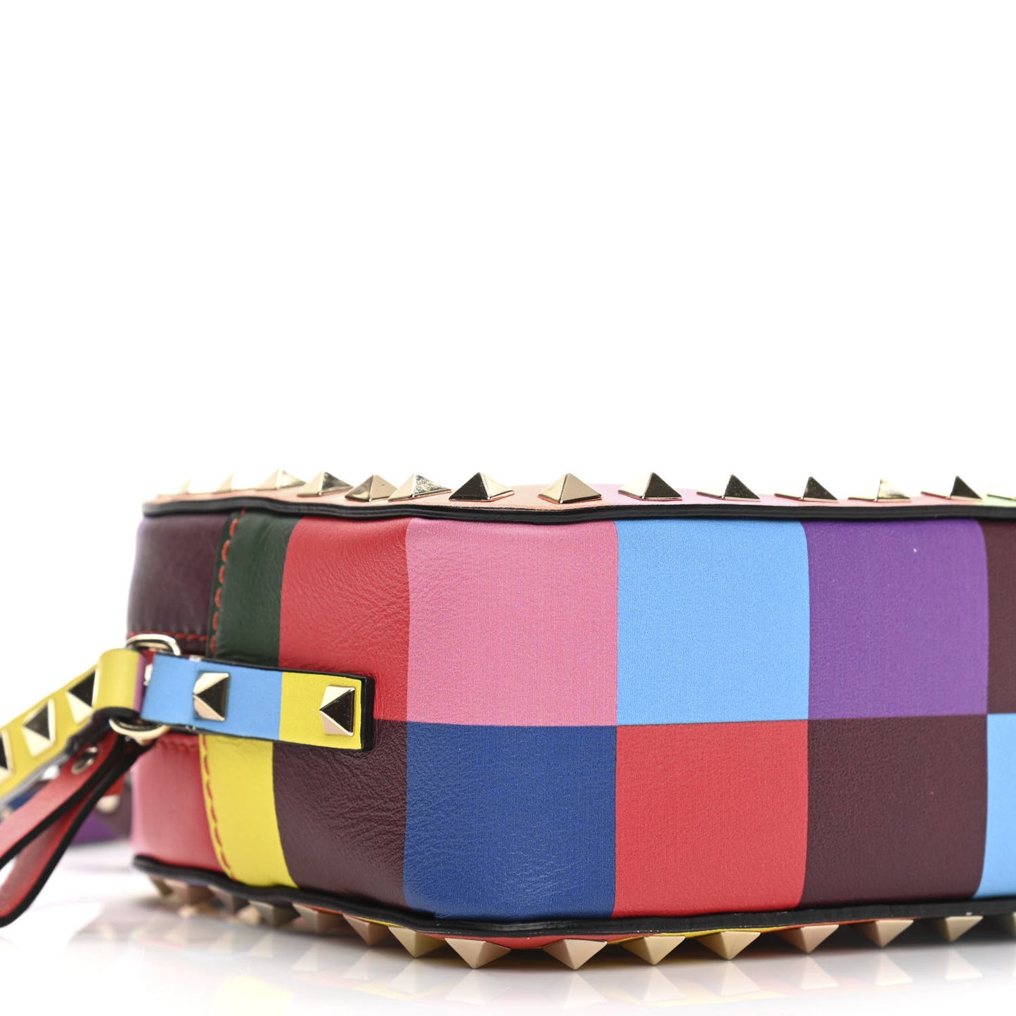 Vitello 1973 Rockstud Camera Crossbody Bag Multicolor