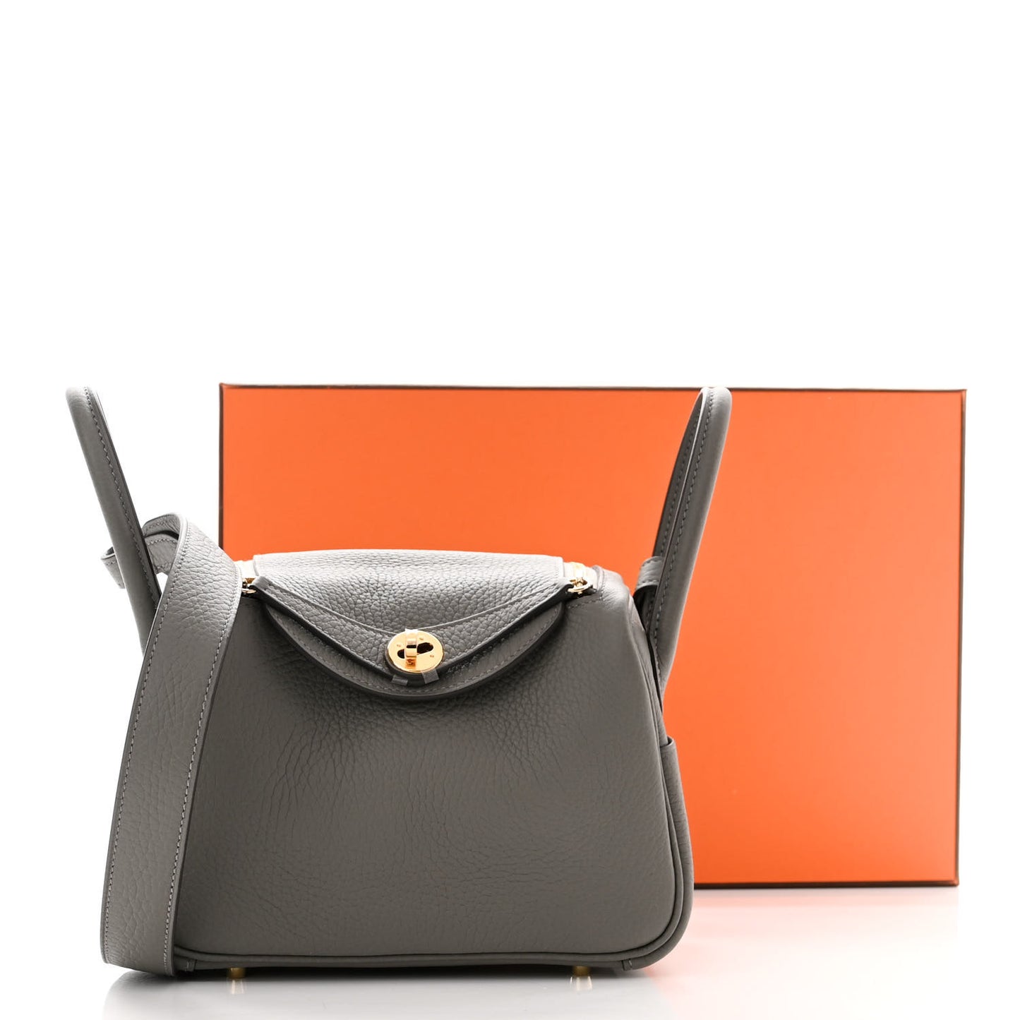 Taurillon Clemence Mini Lindy 20 Gris Meyer