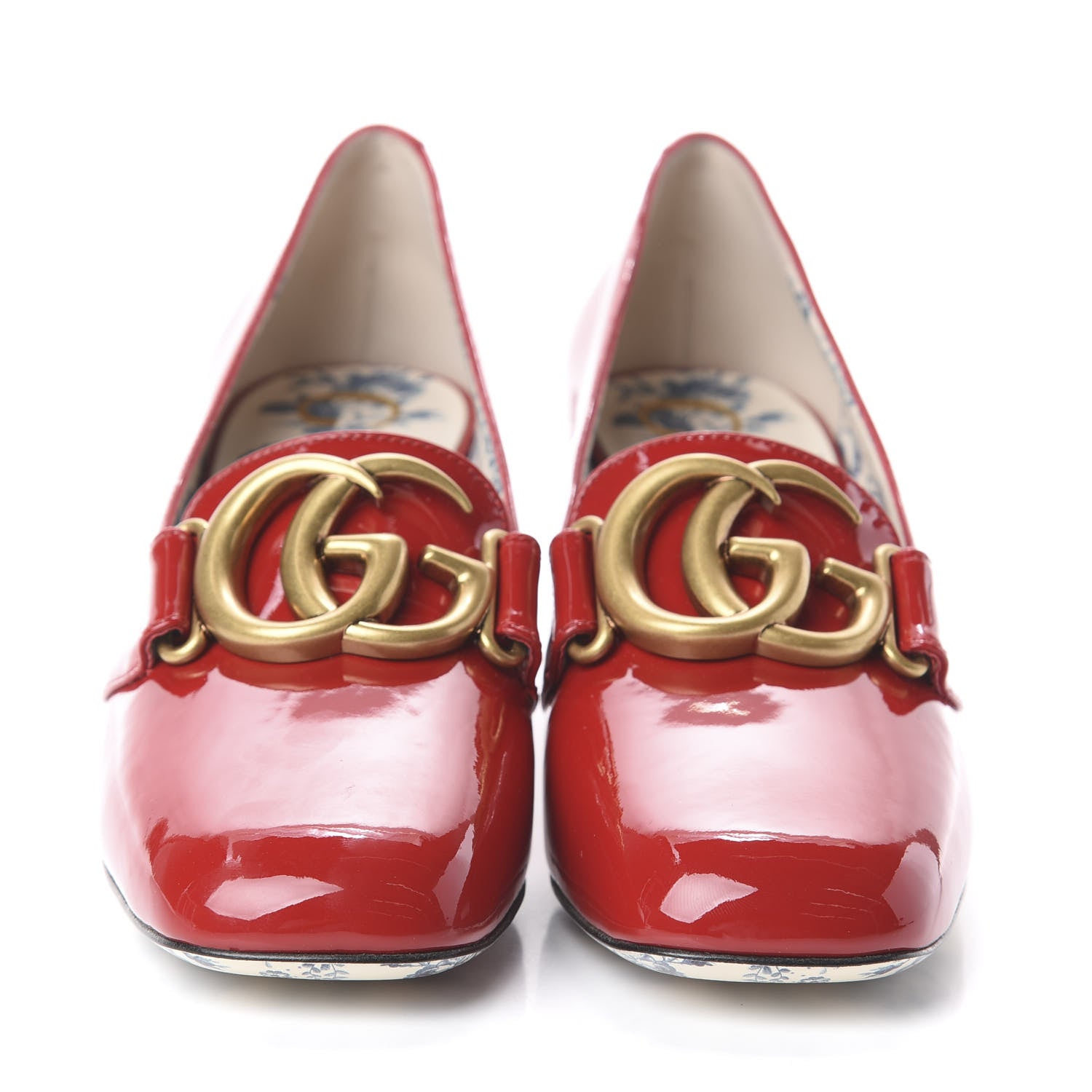 Gucci Vernice GG Victoire 55mm Loafer Pumps 36 Hibiscus Red 2 of 7