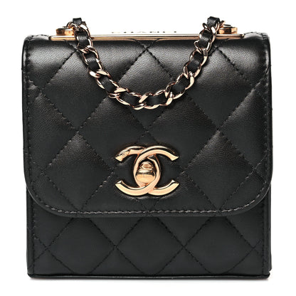 Chanel Lambskin Quilted Mini Trendy CC Chain Wallet Black 1 of 10