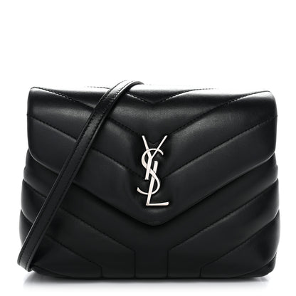 Saint Laurent Calfskin Y Quilted Monogram Toy Loulou Crossbody Bag Black 1 of 12