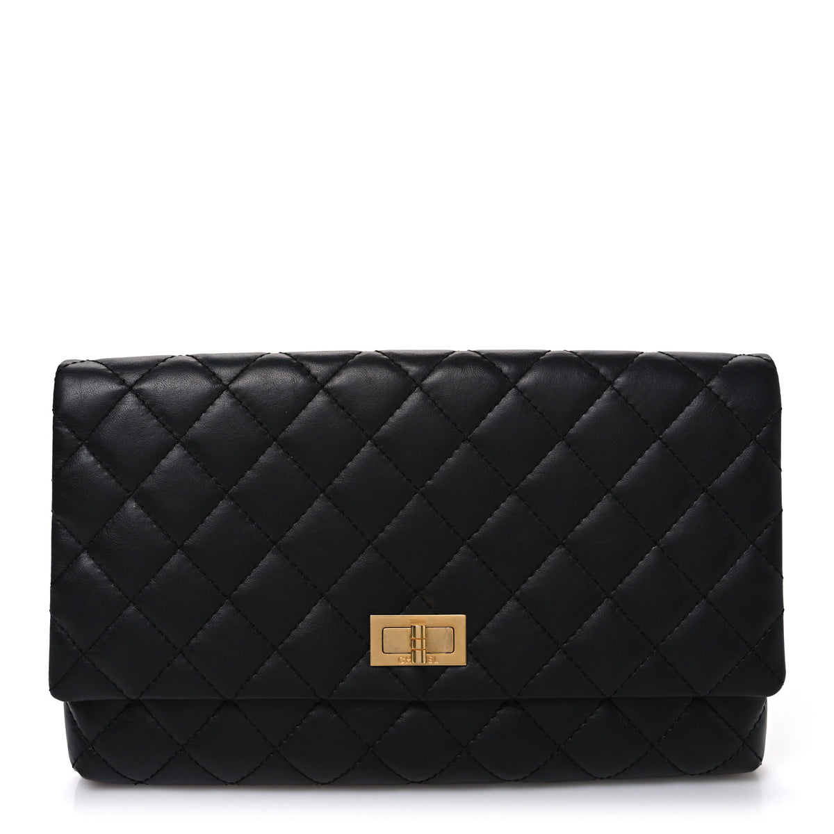 Chanel Aged Calfskin Quilted Reissue 2.55 Clutch Black 1 of 7