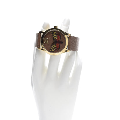 Gucci Stainless Steel Calfskin 38mm G-Timeless Moth Quartz Watch Brown 2 of 8